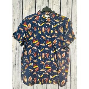 The North Face Baytrail Shirt Navy Fly Fishing Lure Button Up Shirt Mens XXL NWT